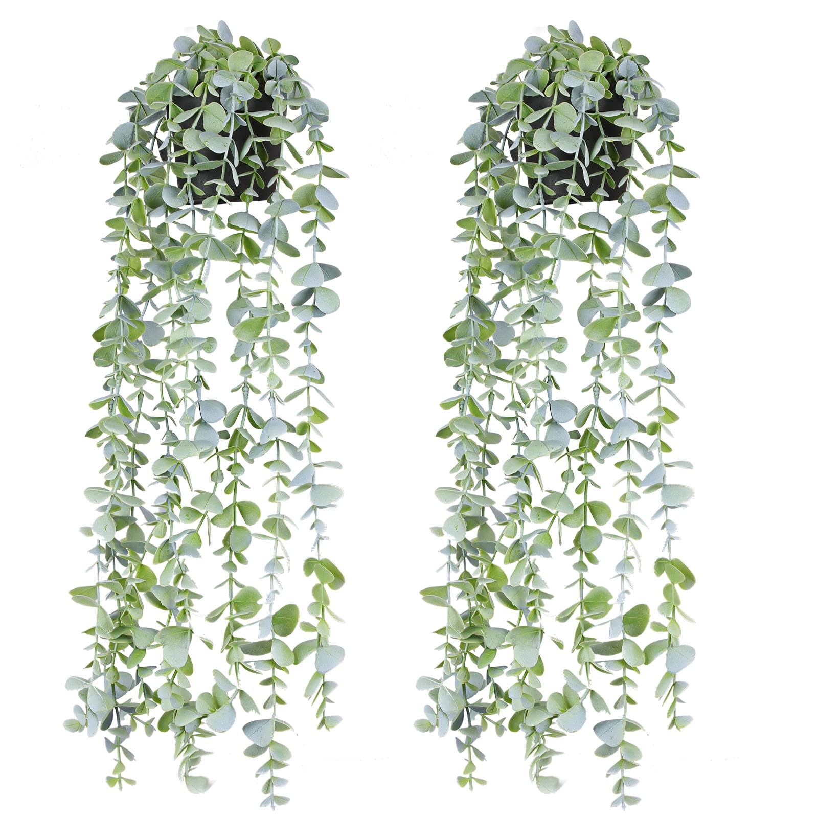 Fake Hanging Plants Eucalyptus Potted Artificial Plant Small Faux Ivy Vines D…