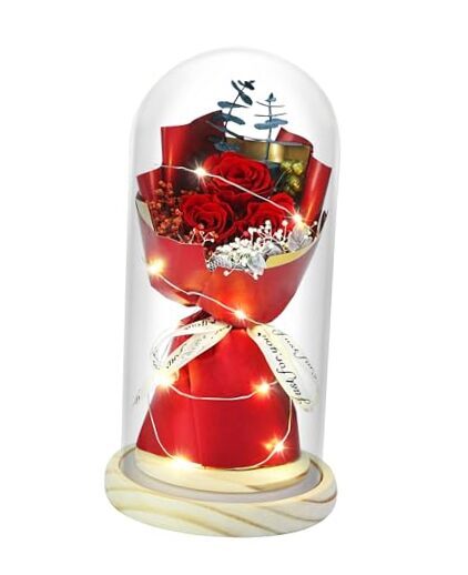 Preserved Flowers Bouquet for Her,Preserved Real Rose Present for Red Rose