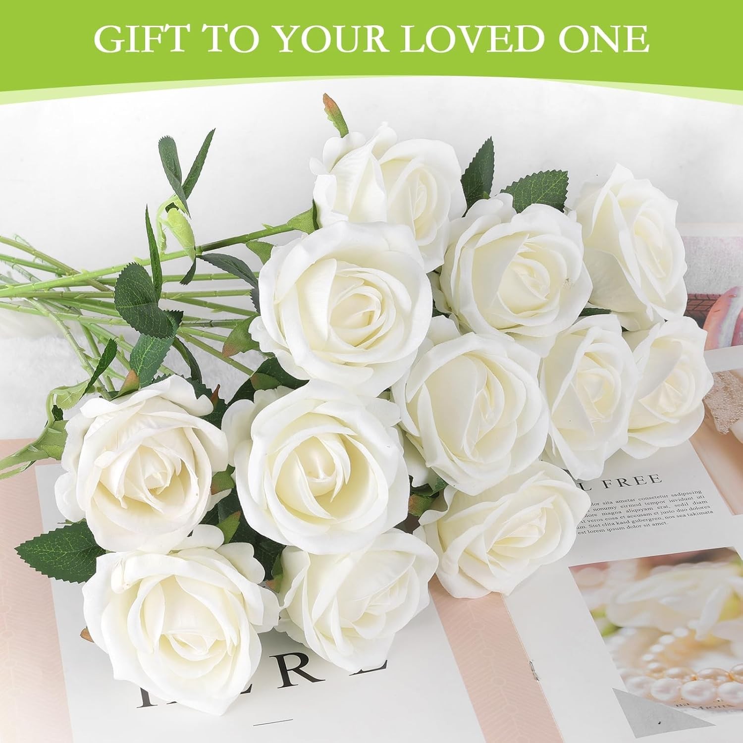 Plump and Lush 50 Piece Velvet Silk Roses – Indoor/Outdoor Floral Arrangements