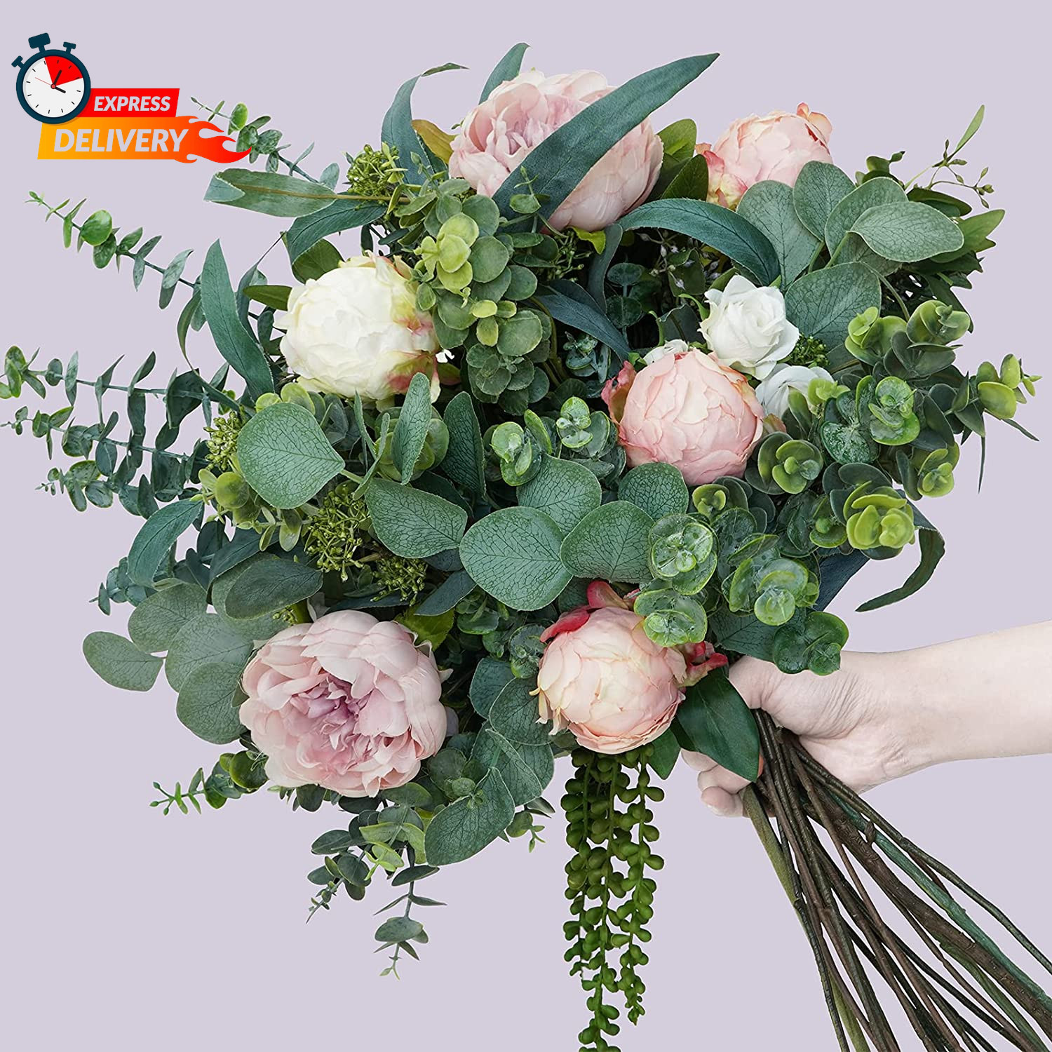 Mixed Eucalyptus Leaves Stems Bulk Artificial Eucalyptus Leaves Sprays Faux Oval