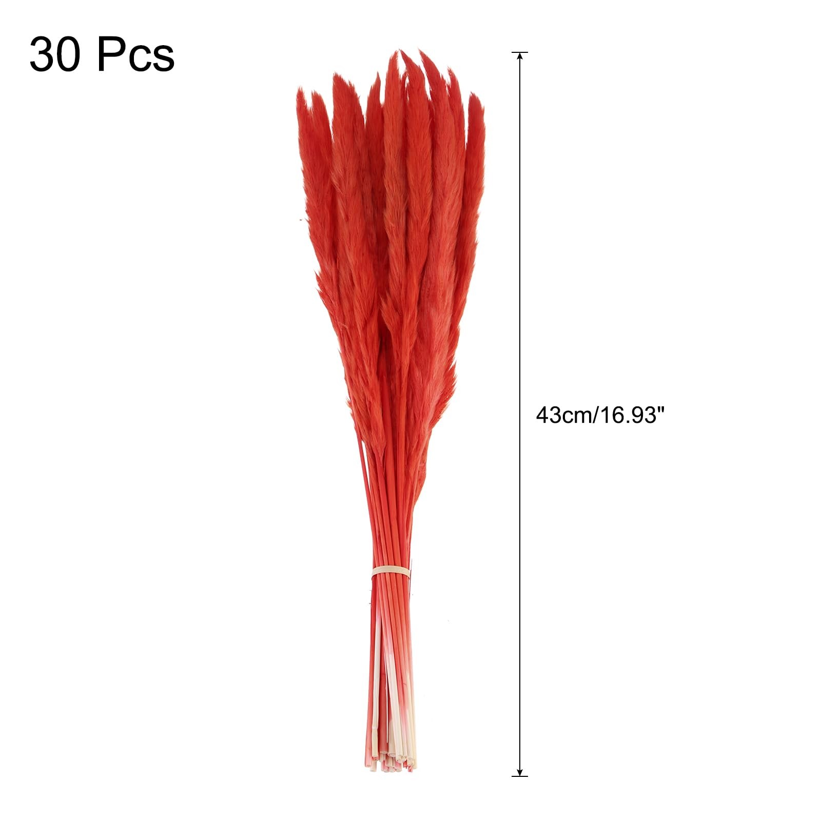 Faux Pampas Grass Decor 17 Inch 43cm Fake Vase Wedding Party Red 30 PCS