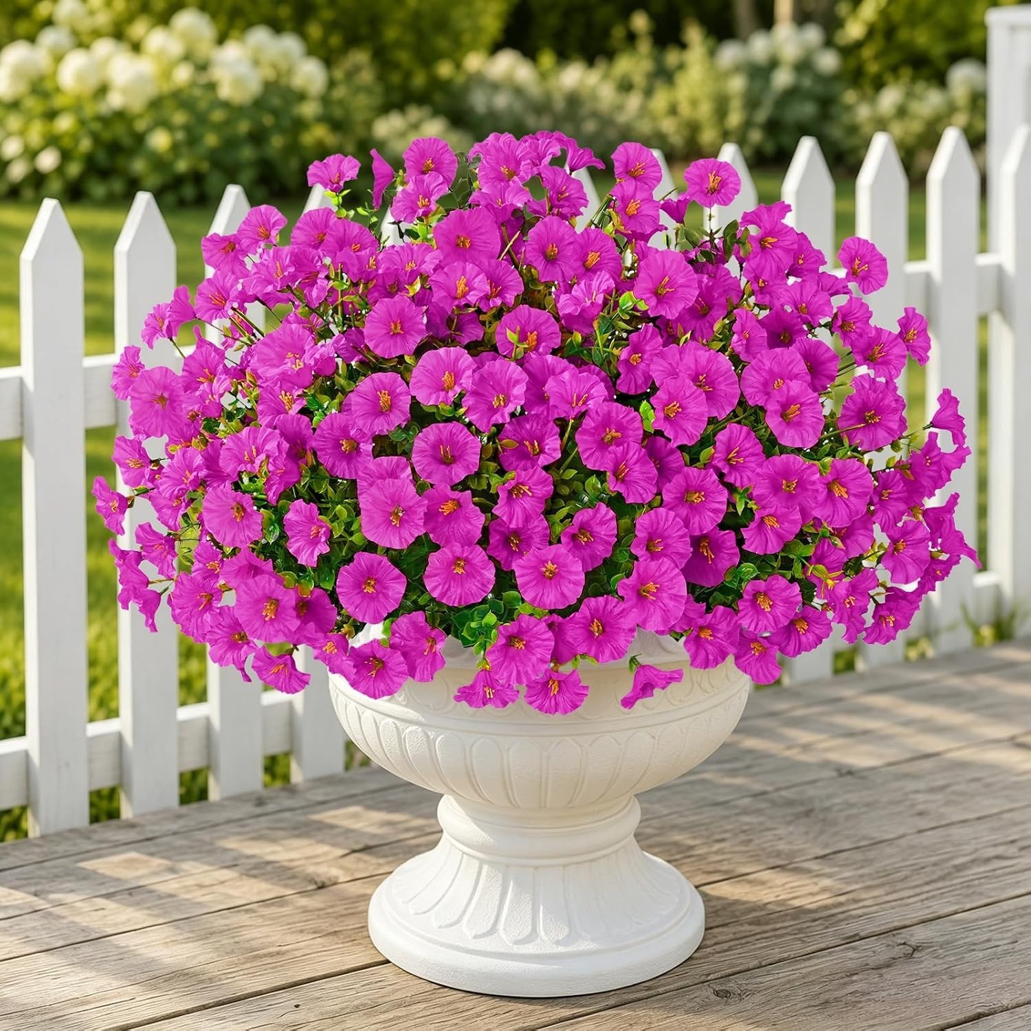 Artificial Flowers for Outdoors, 26 Bundles Fake Outdoor Flowers, UV Resistan…