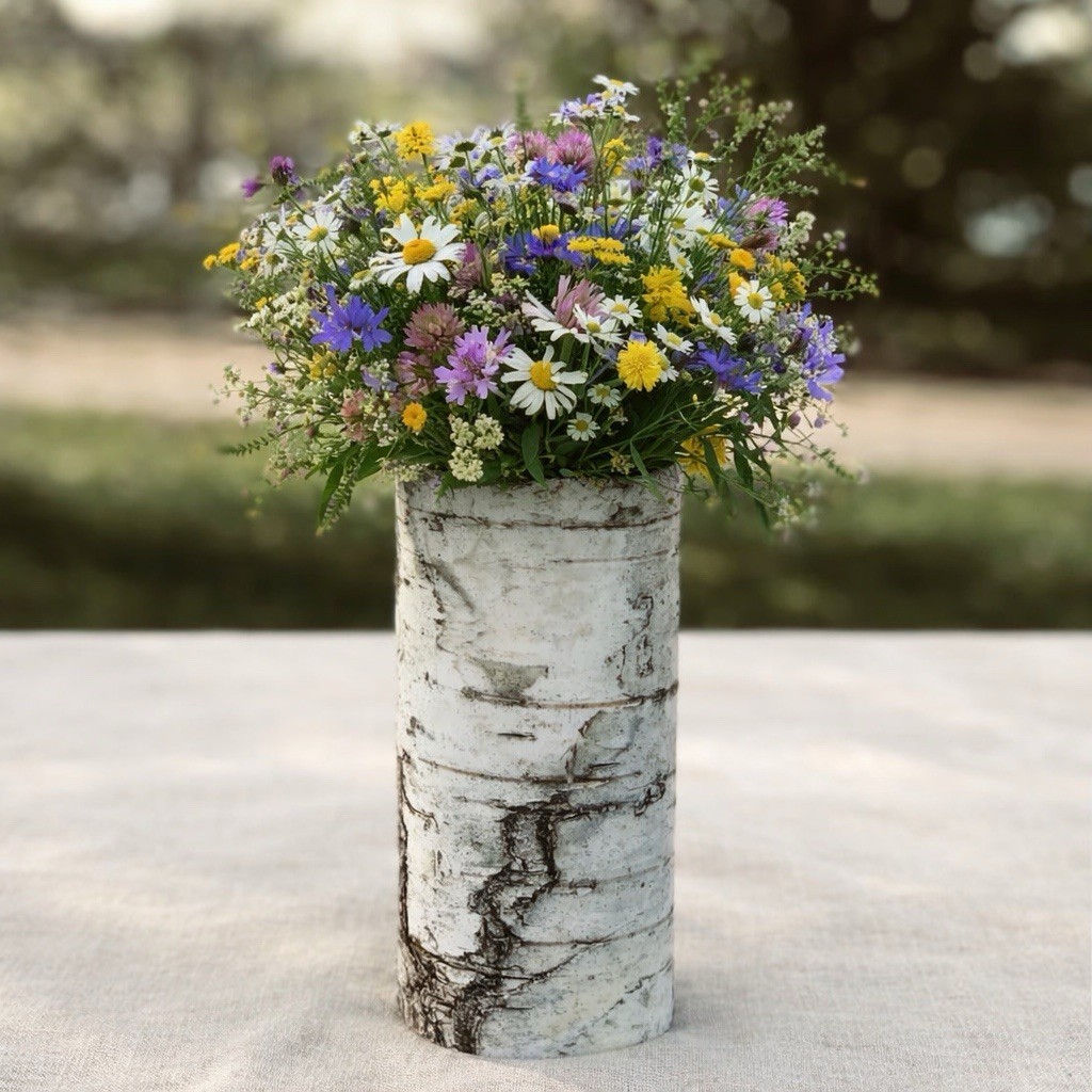 Birch Branches & Hollow Birch Vases – Natural Rustic Decor – Wedding Decor