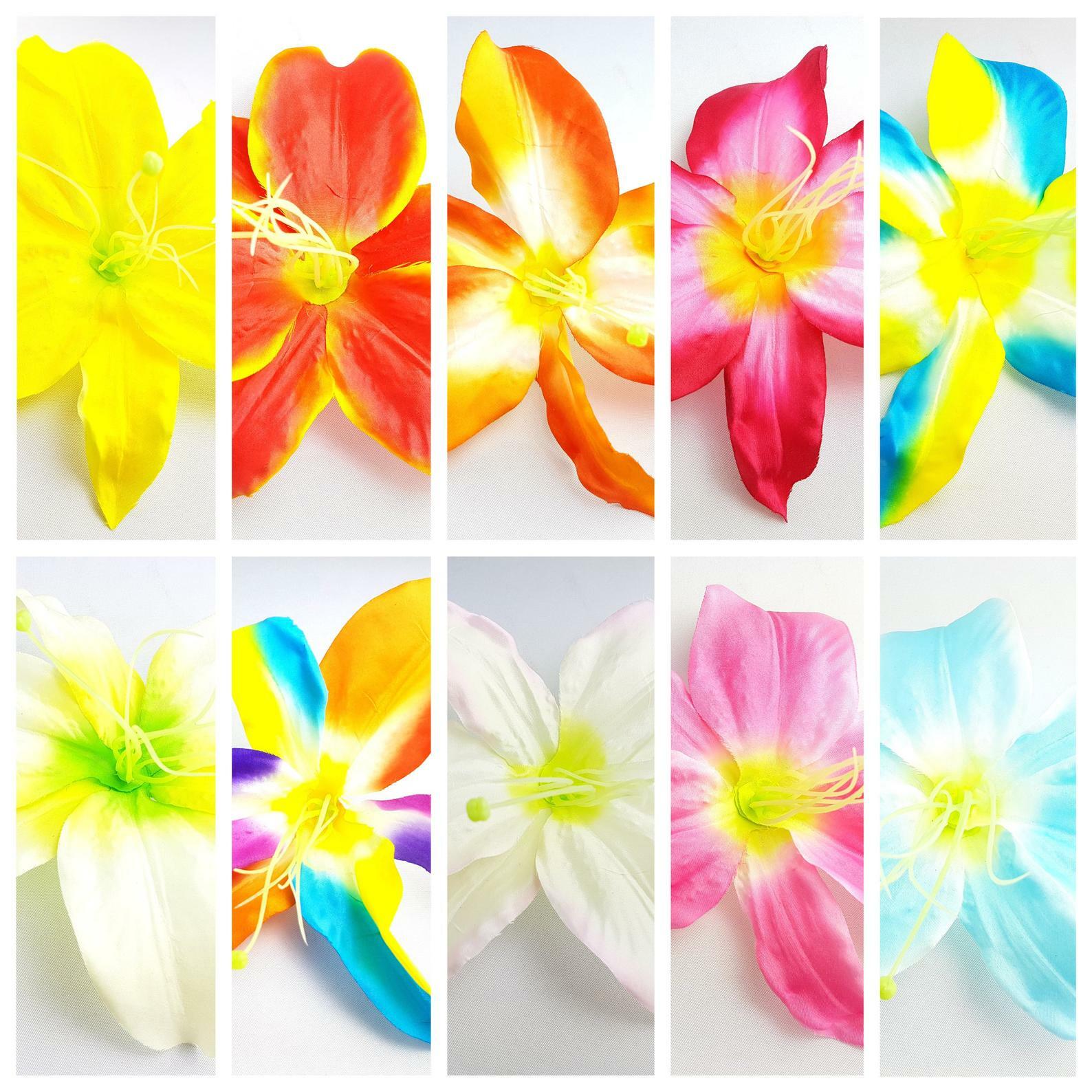 10pcs Large lily artificial Silk Flower Head Size 6 Inches mix colors
