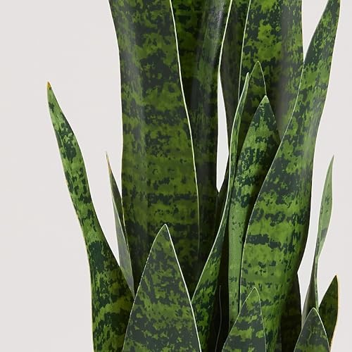 3ft Artificial Snake Plant, Fake Sansevieria Potted Plants, with 1-Pack Green