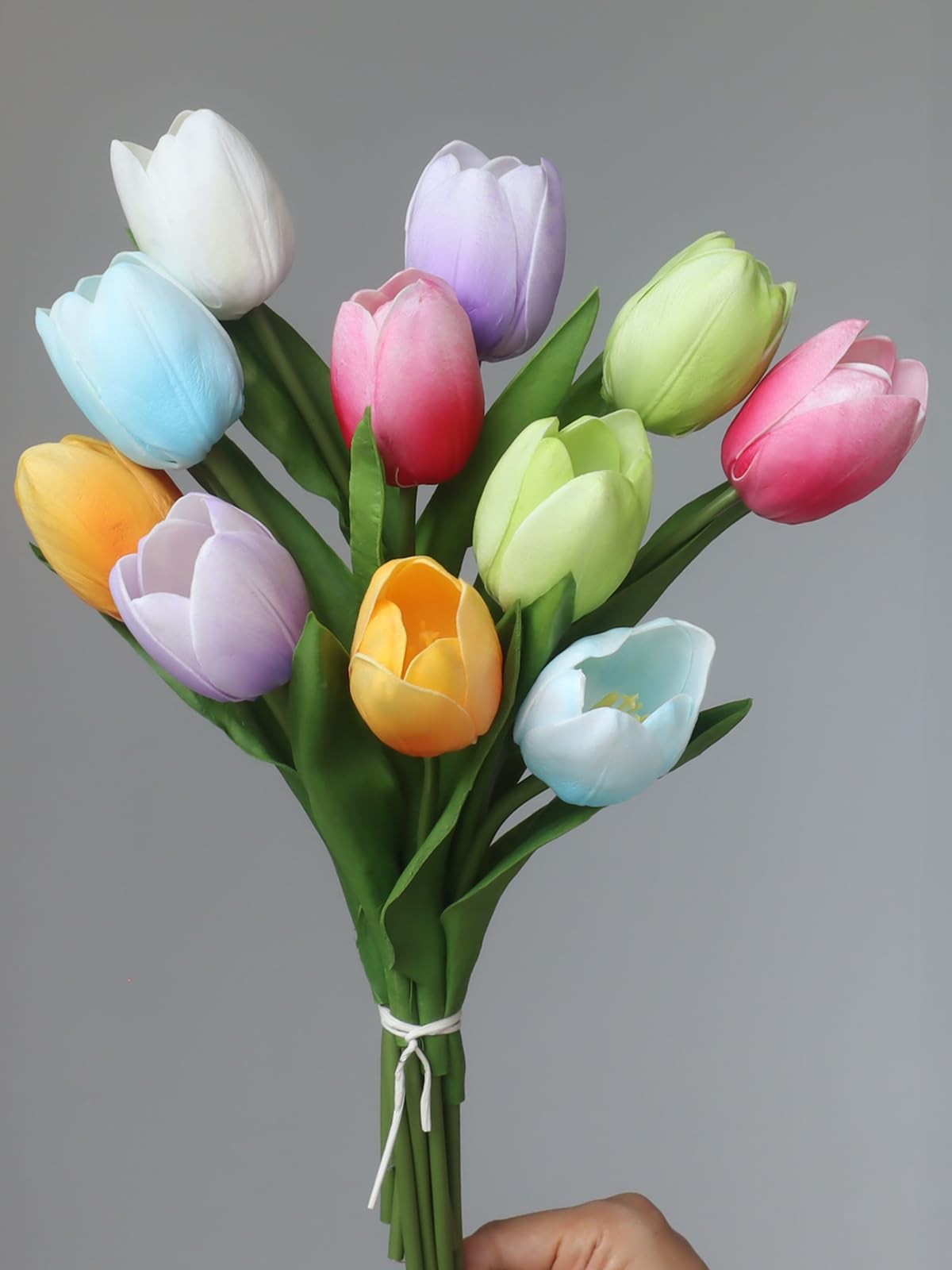 11 PCS Artificial Luxury Big Tulip Flowers Spring Colors Party Decoration