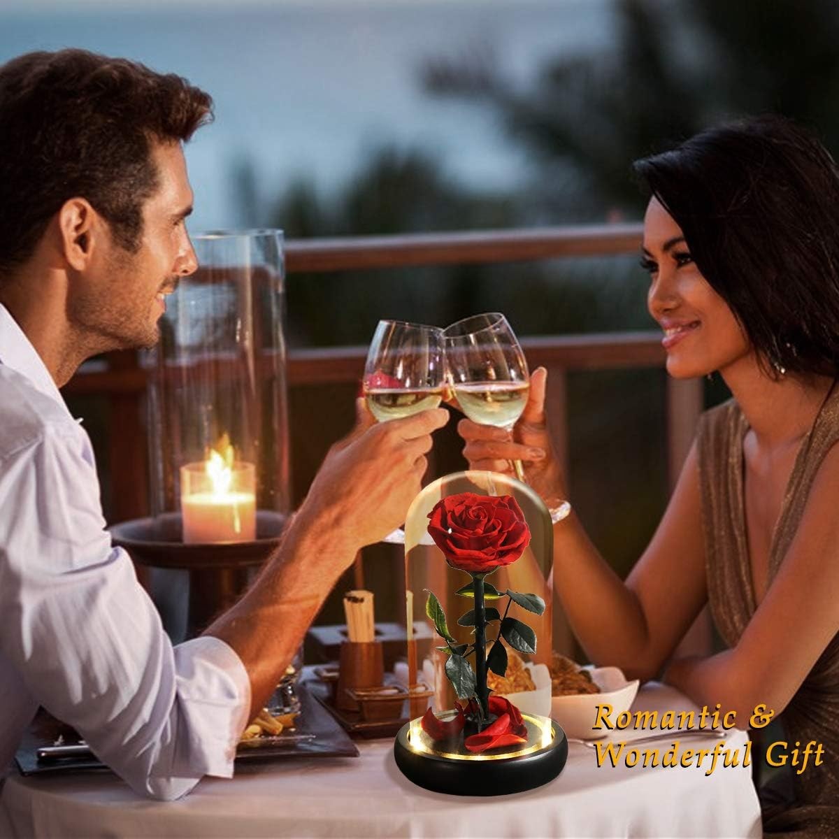 Valentines Day Gifts for Her, Beauty and The Beast Rose,Preserved Real Rose in G