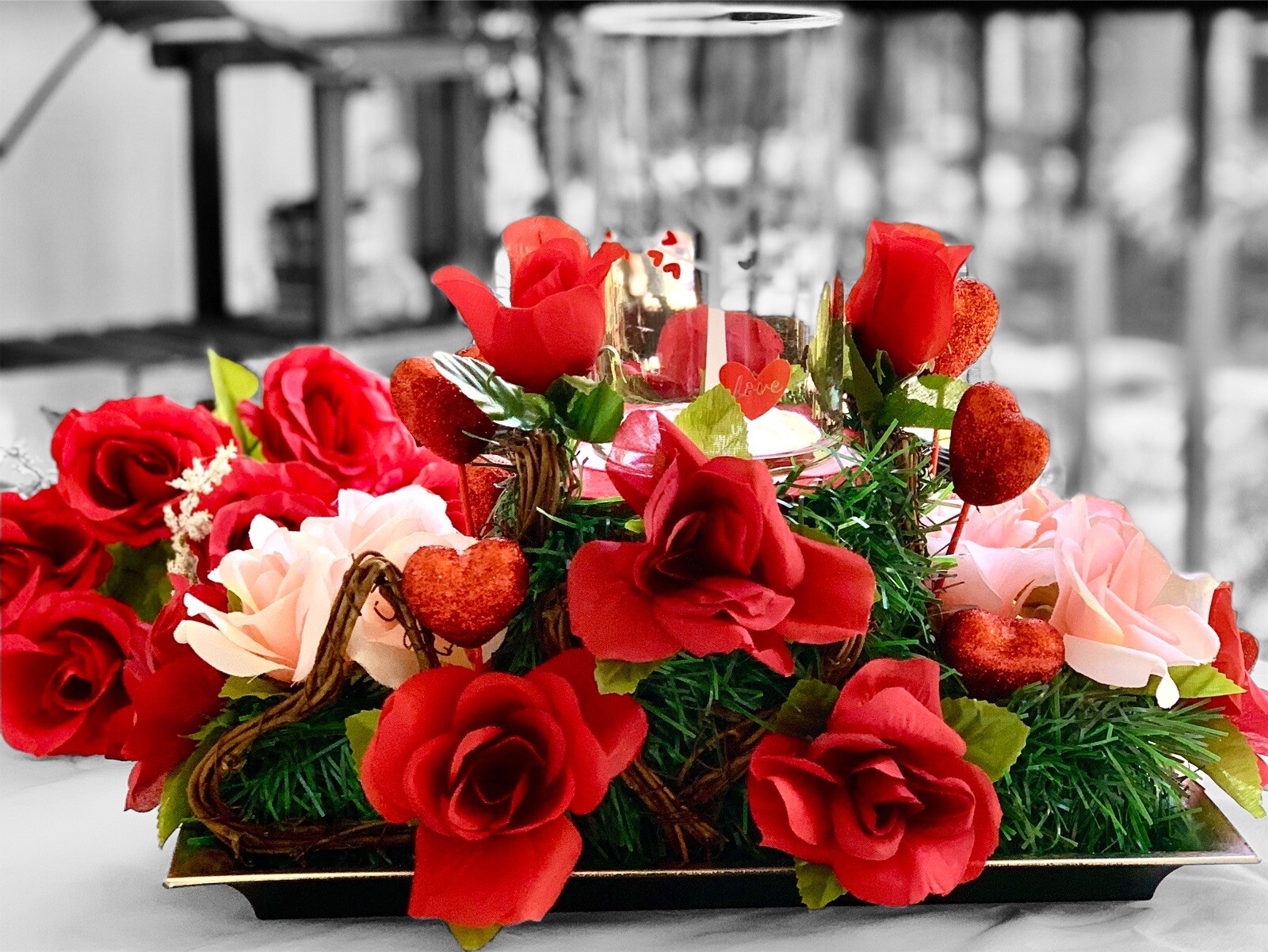 Centerpiece Flower Arrangement Home Love Decor CP00107