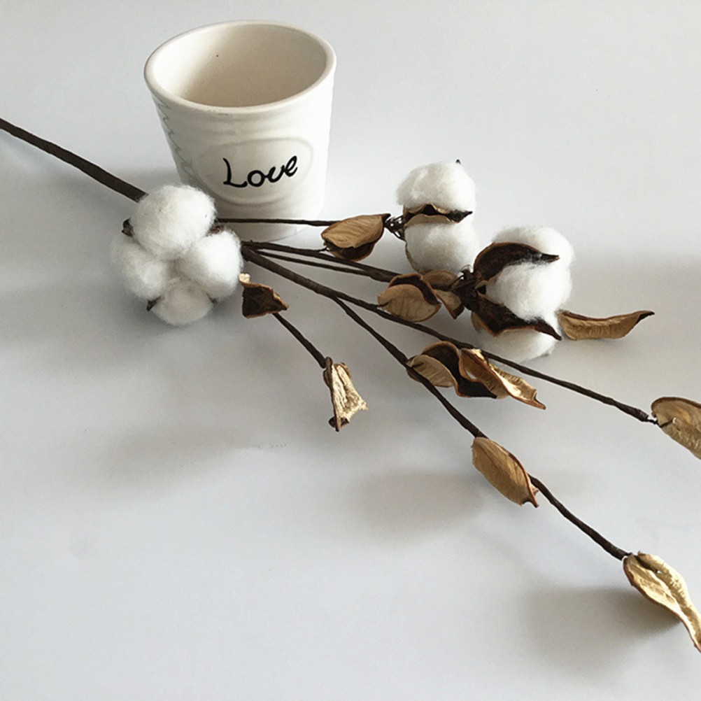 45 Cm Cotton for Decoration Tall Dried Flowers Floor Vase Floral Stems