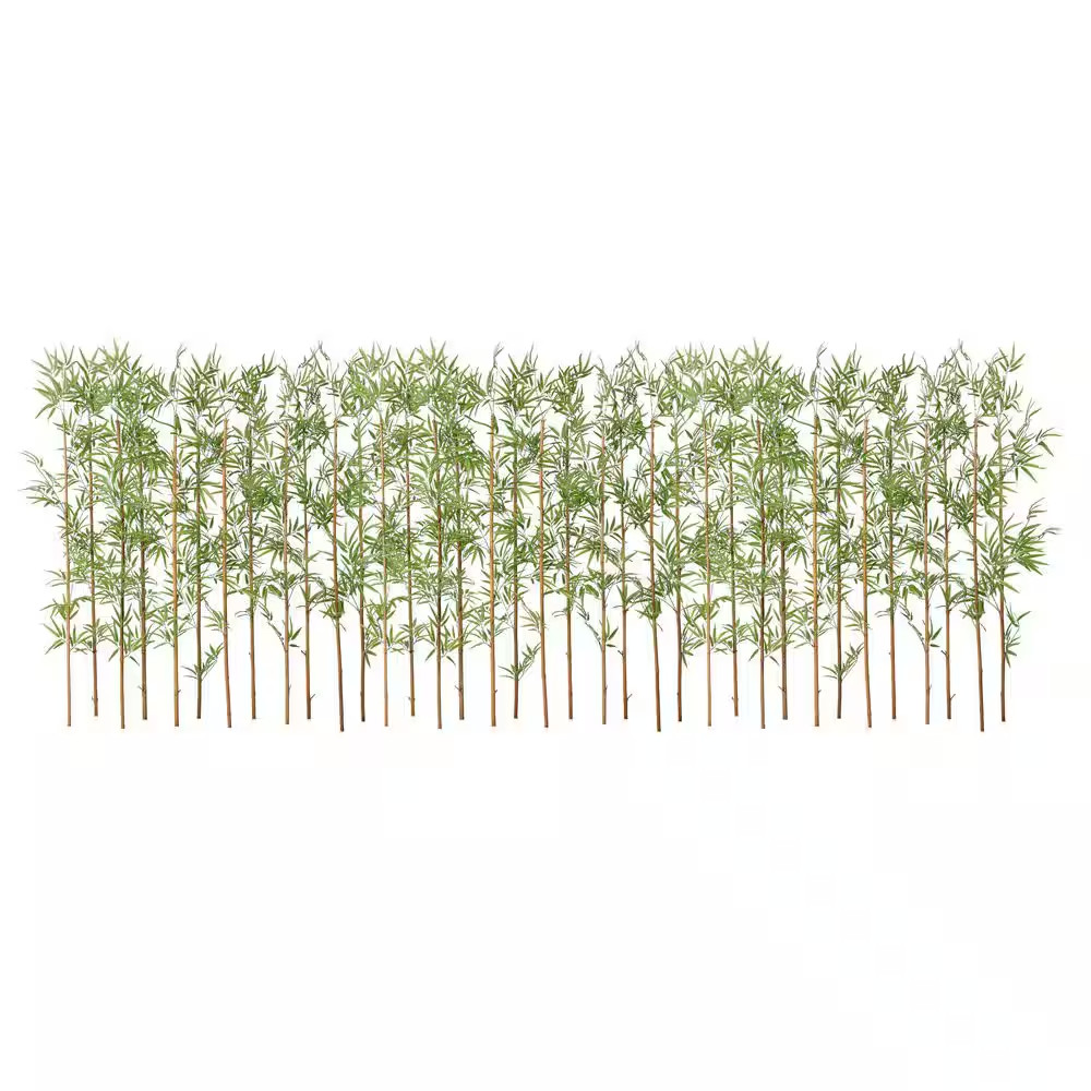 6 Ft. Artificial Bamboo Tree 36 Pack Fake Plant with Silk Leaves Real Wood Trunk