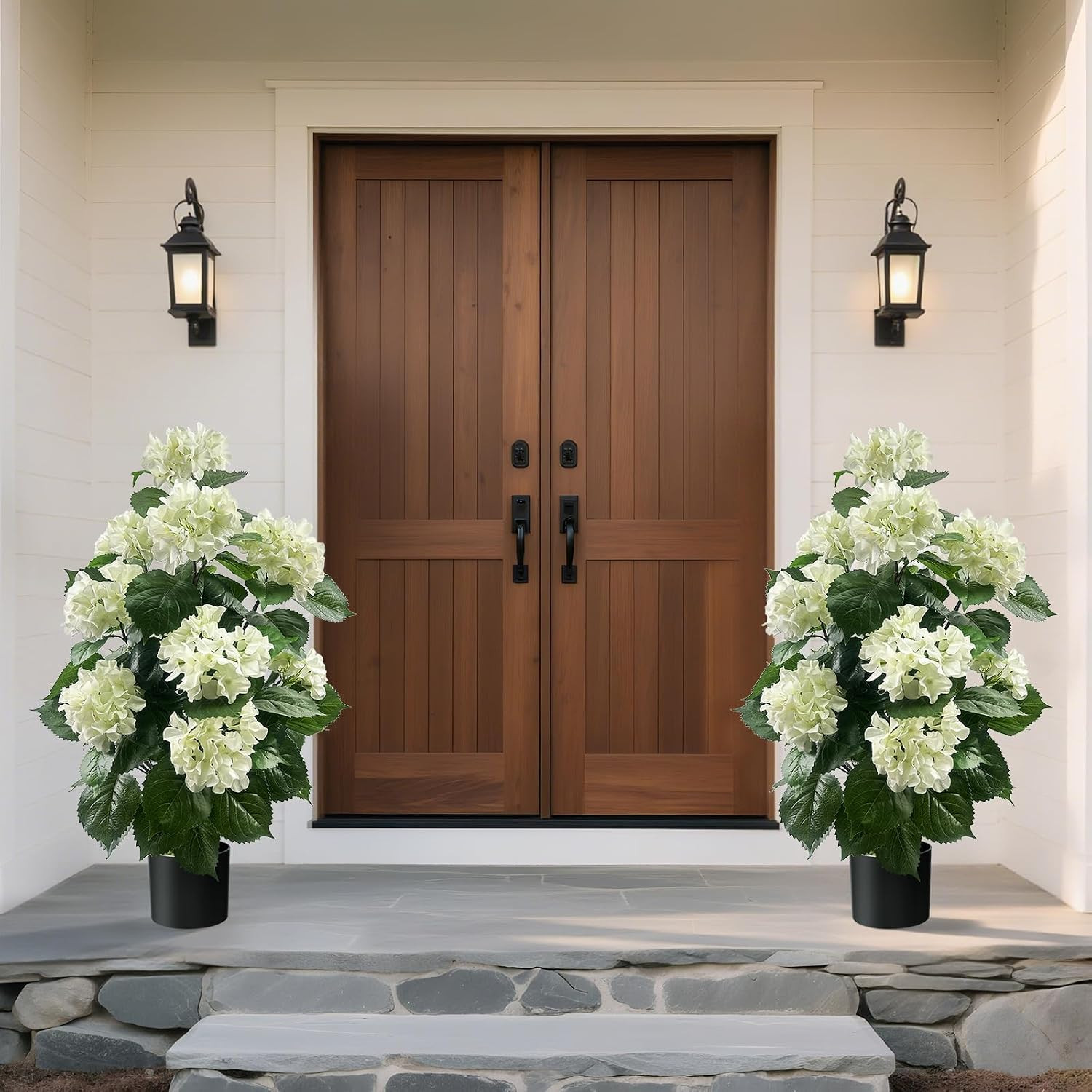3FT Artificial Hydrangea Tree, White Hydrangea Artificial Flowers for Indoor Out
