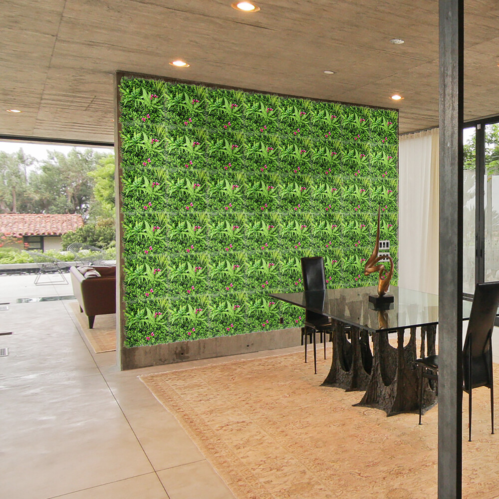 20″ Artificial Faux 3D Mix Leaves Wall Panel Fence Screen Home Outdoor Decor #12