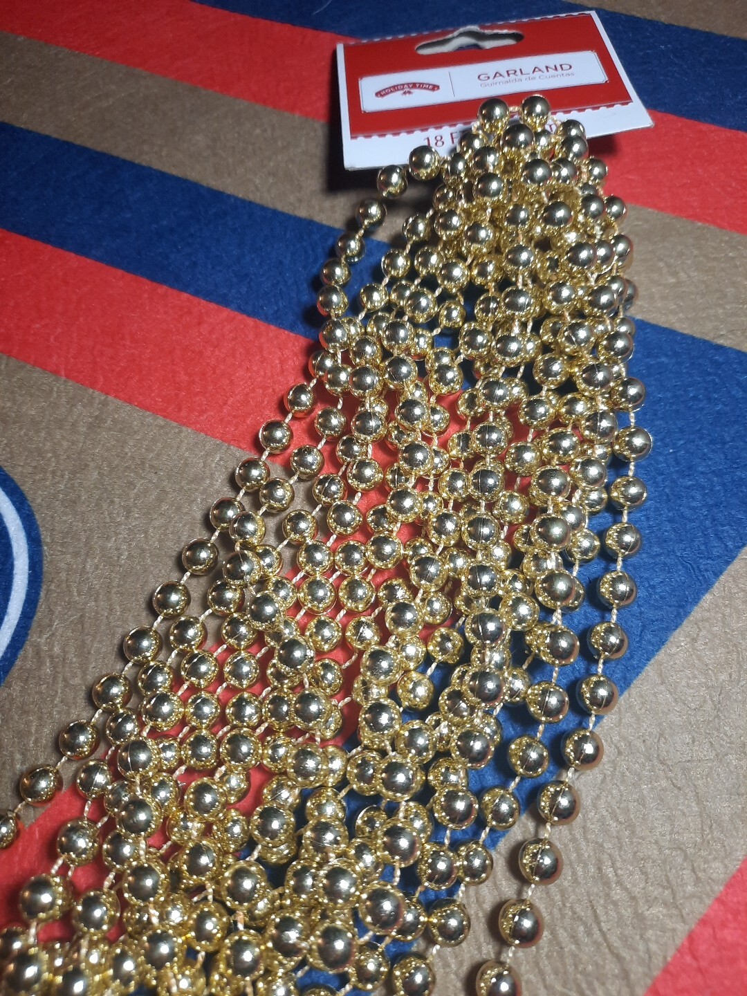 Gold Bead Garland 18′ for Crafts, Home Decor, DIY, Beaded Vase, Bead Curtains