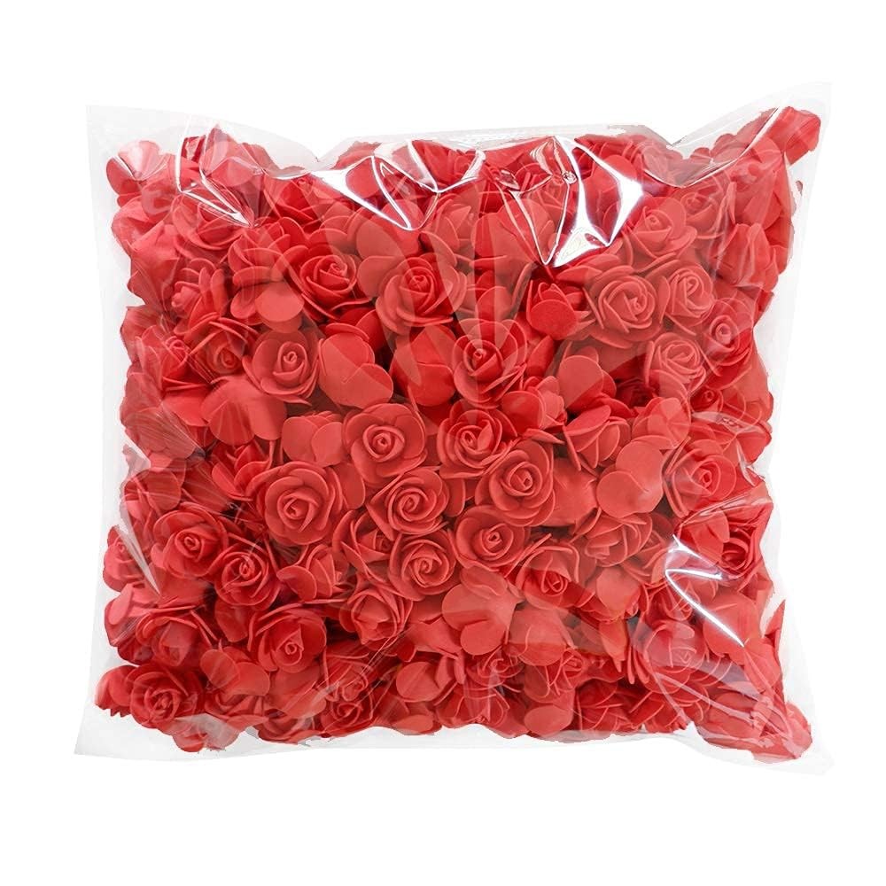 Light Pink Artificial Foam Roses Fake Flowers Decor 3.5cm/1.38in 100 PCS Pack