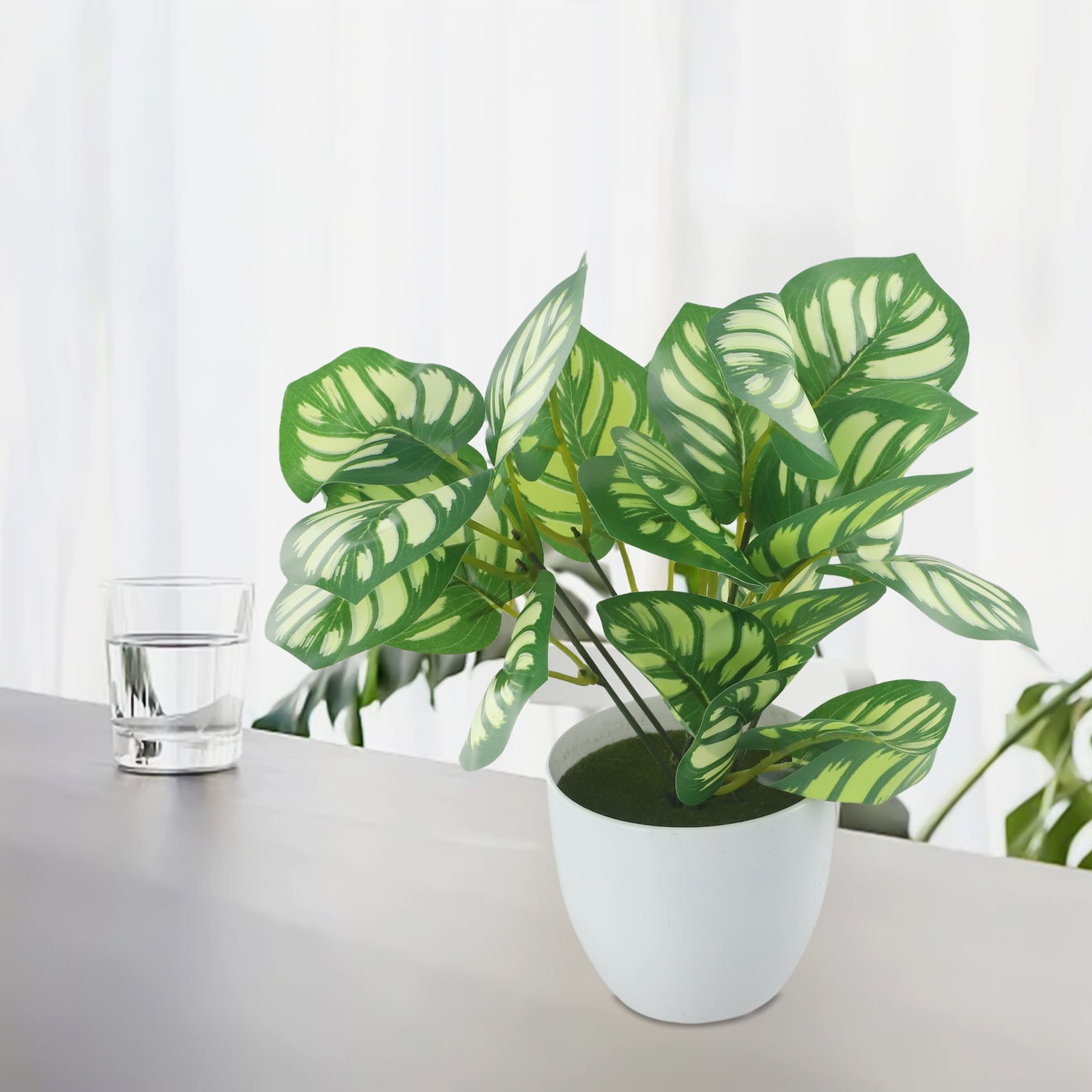 Artificial Flower Foliage Plant With Pot Bonsai Potted Office Home Garden Decor