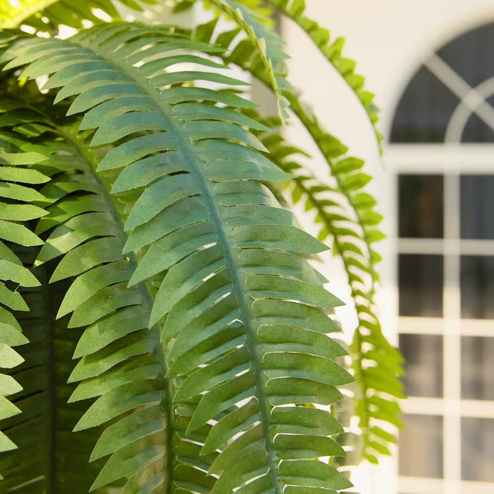 48 In. Artificial Boston Fern, Faux Silk Plant Fake Plants for Home Office Decor