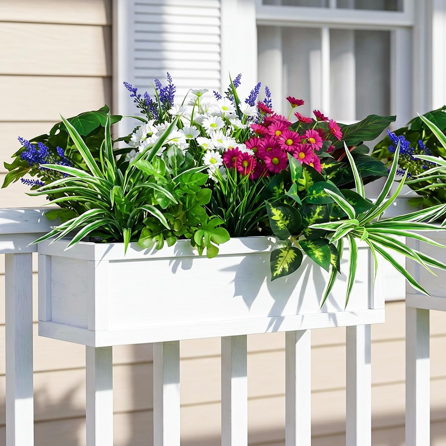 19PCS UV Resistant Artificial Plants for Outdoor Garden & Patio Decor
