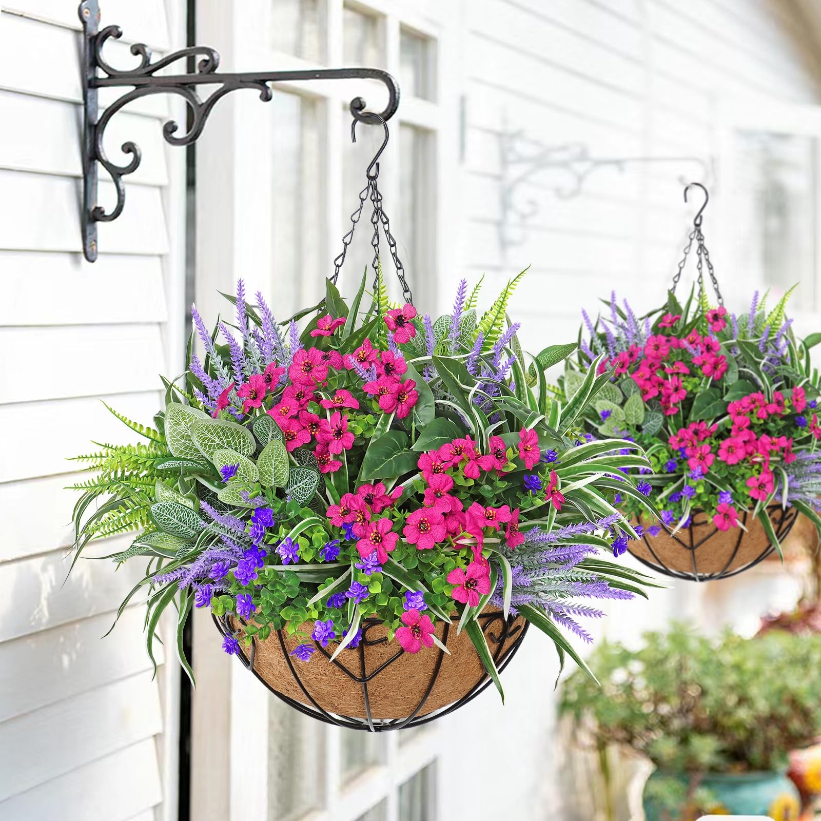 Best DEMIUKO 20 Bundles Artificial Plants Outdoor Fake Flowers UV Resistant Faux