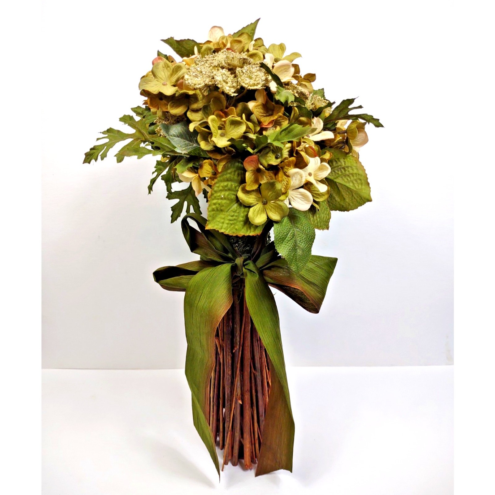 Preserved Decorative Realtouch Hydrangea Standing Topiary Plant 17″ Greenery