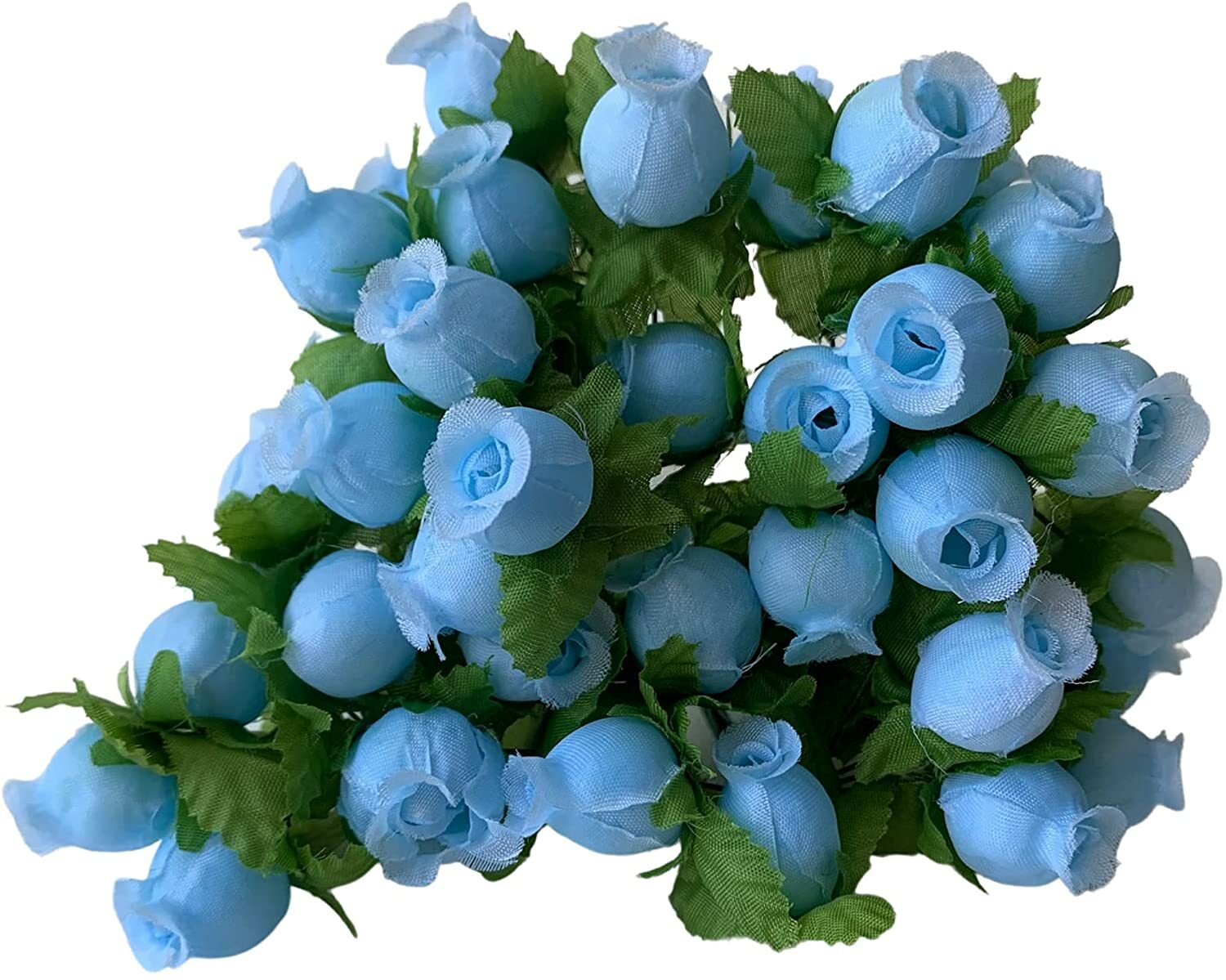 Light Blue Artificial Silk Flower Roses 12 Mini Bouquet of 12 Rosebuds 144 Total