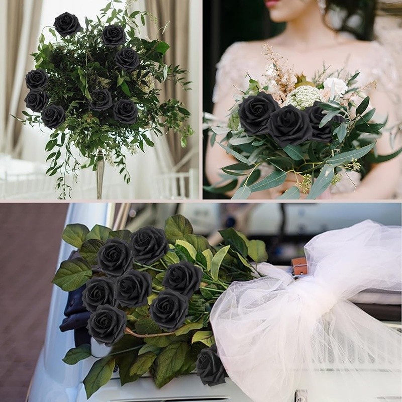 100pcs Artificial Foam Roses DIY Flower Arrangement Decor Wedding Party Home New