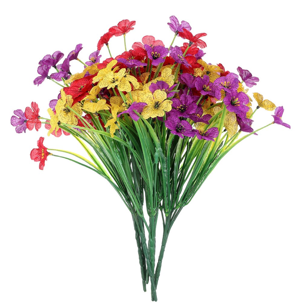 9 Bundles Artificial Flowers Outdoor Fake for Porch Faux Outdoors