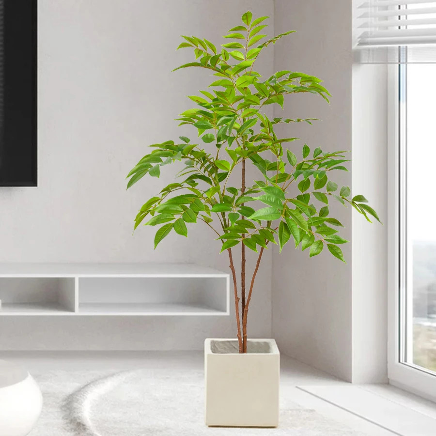76-140Cm Large Artificial Ficus Tree Branch Fake Lacquer Tree Plastic Banyan Pla