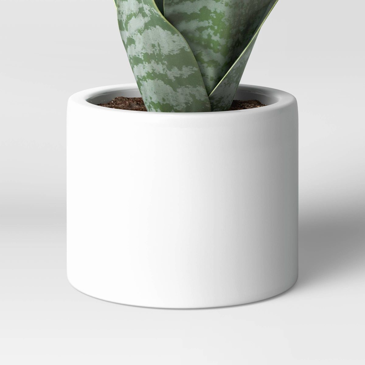 8″ x 5″ Small Artificial Snake Plant in Ceramic Pot – Threshold