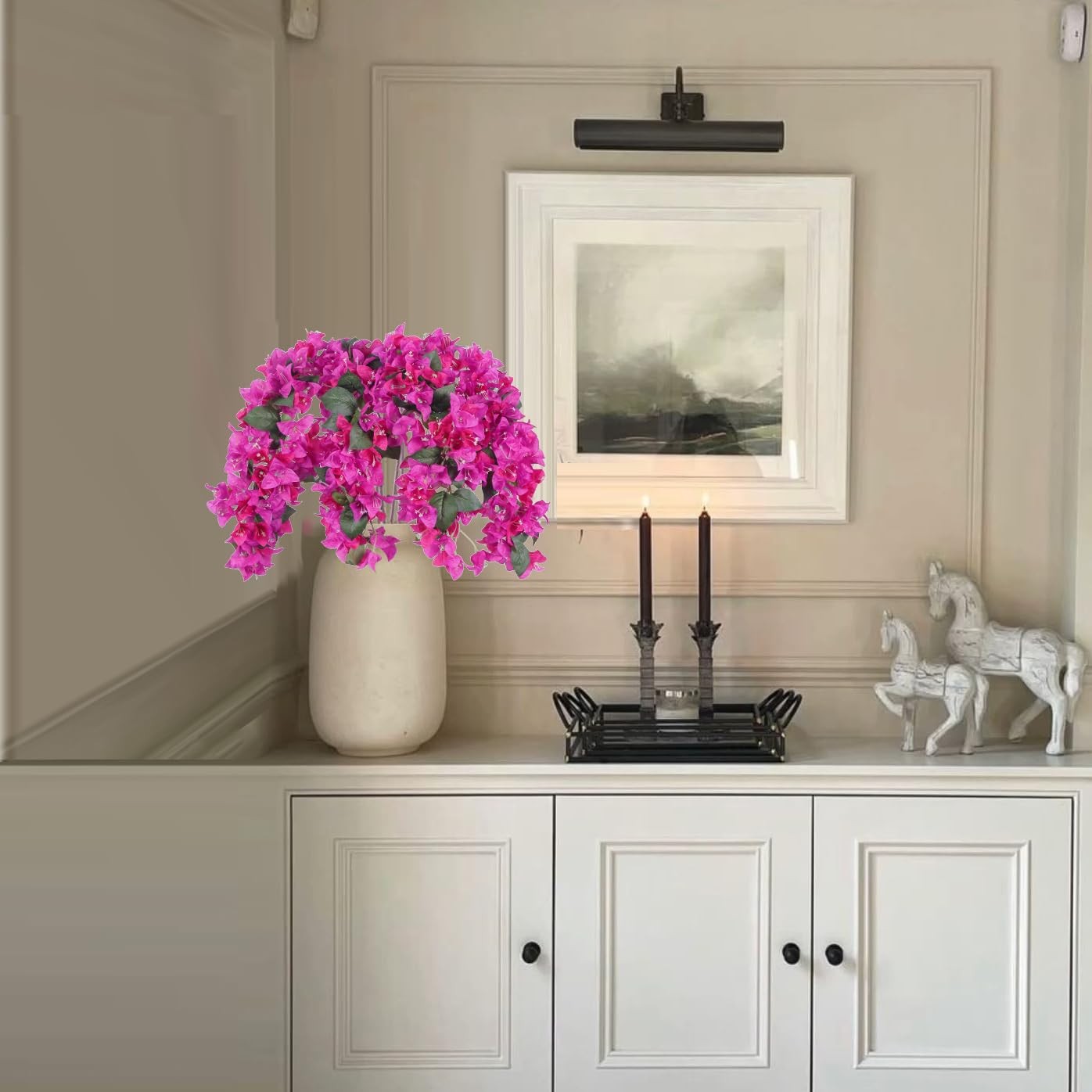 4PCS Bougainvillea Artificial Flowers 42″ Long Stem Faux Silk Bougainvillea F…