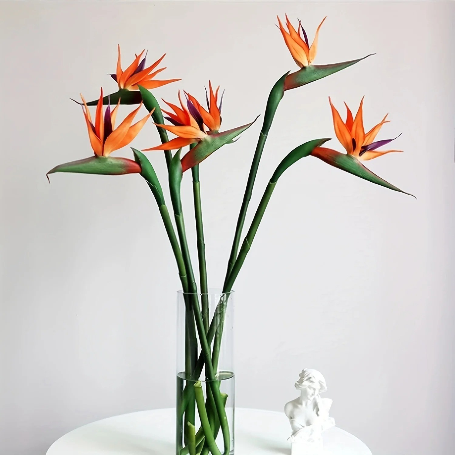 3pcs Artificial Bird Of Paradise Flowers Rubber Strelitzia 24.5” Long Stem Flow