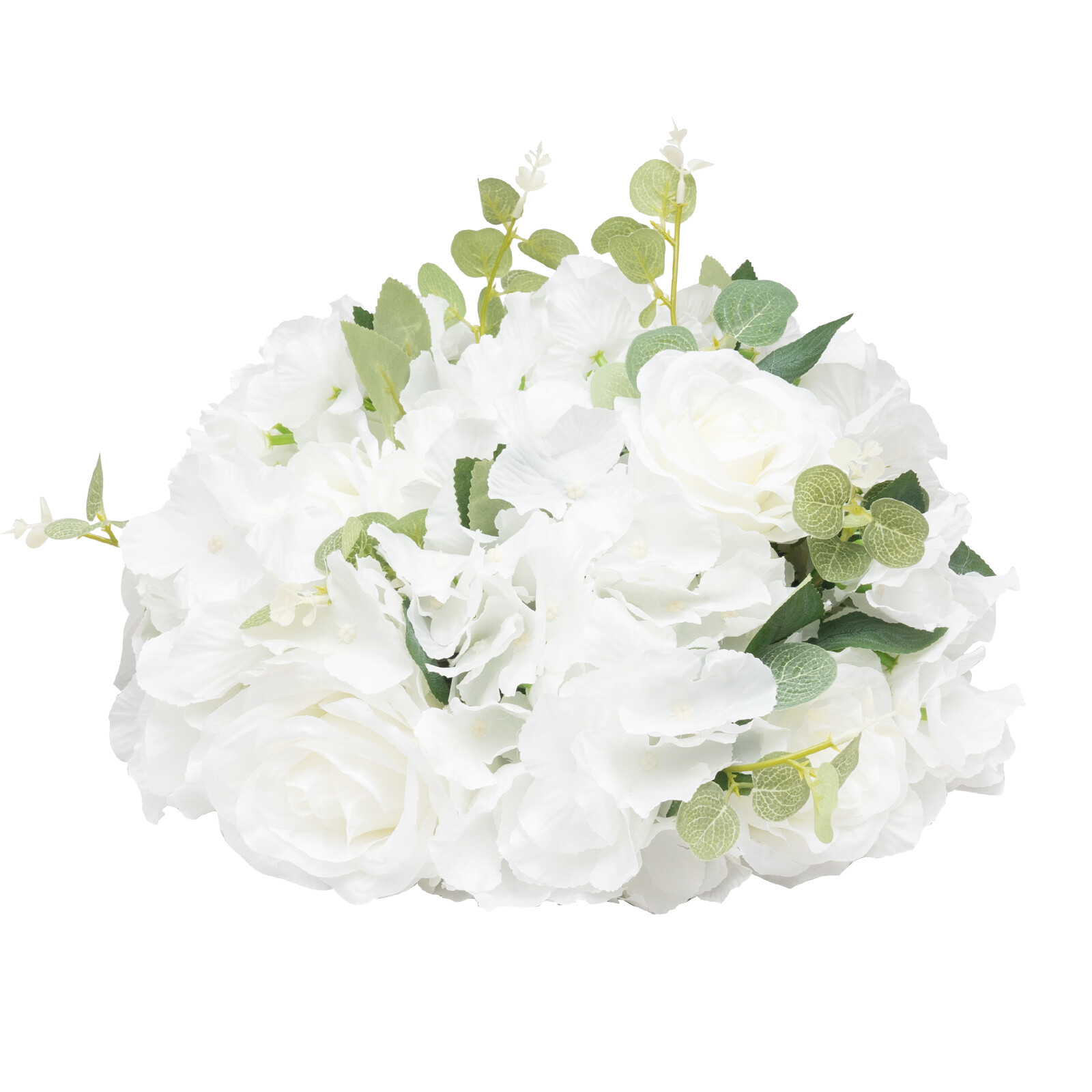 6 Pc White Artificial Rose & Hydrangea Flower Balls for Centerpieces Home Decor