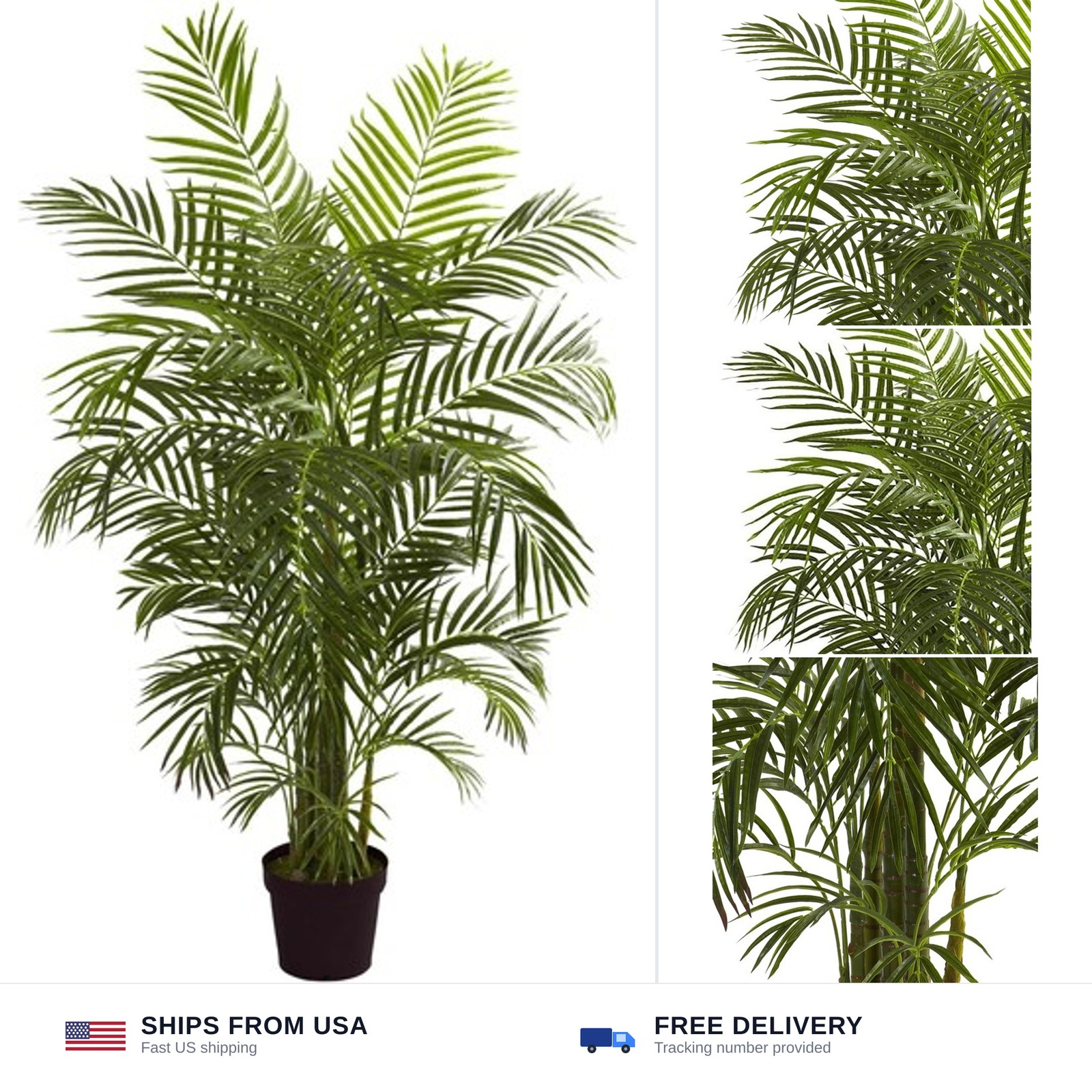 Nearly Natural 4.5ft Artificial Areca Palm Tree, UV Resistant (Indoor/Outdoor)