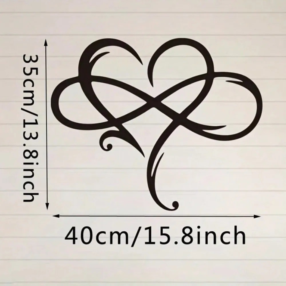 Black Infinity Heart Metal Wall Art Valentine Wedding Anniversary Home Decor