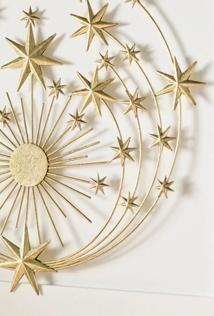Anthropologie Terrain Hedy Iron Celestial Stars Starry Wreath Gold RARE New
