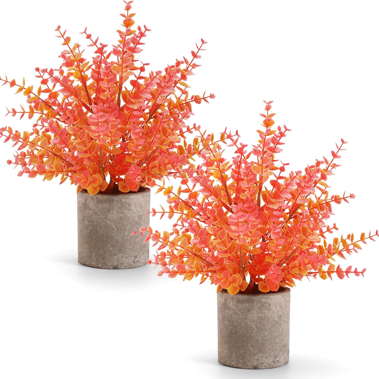 Plantas artificiales de eucalipto de 35,5 cm para otoño, decoración de mesa
