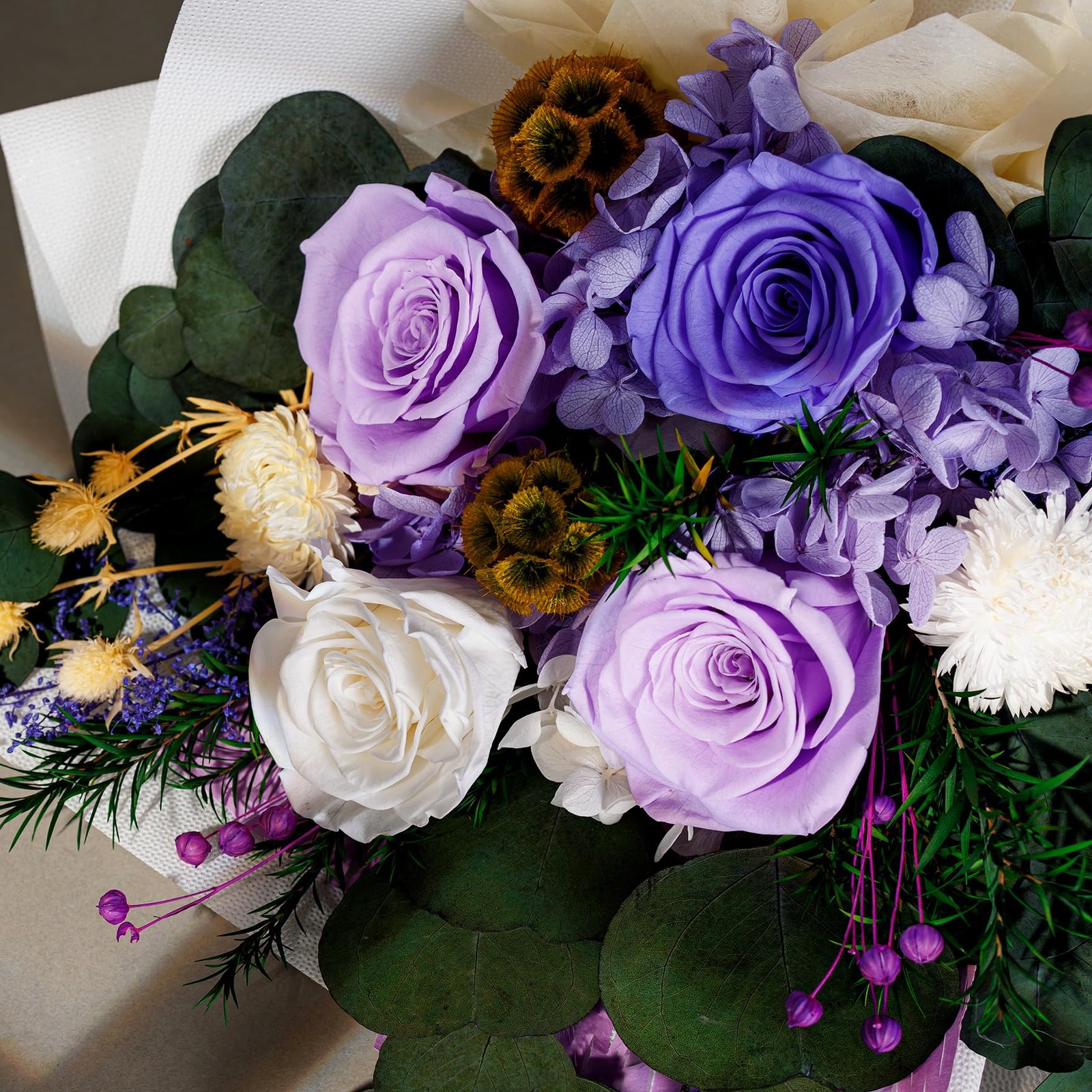 4 Roses Mixed Bouquet for Mother’s Day, Flowers for Delivery, Preserved Flowe…