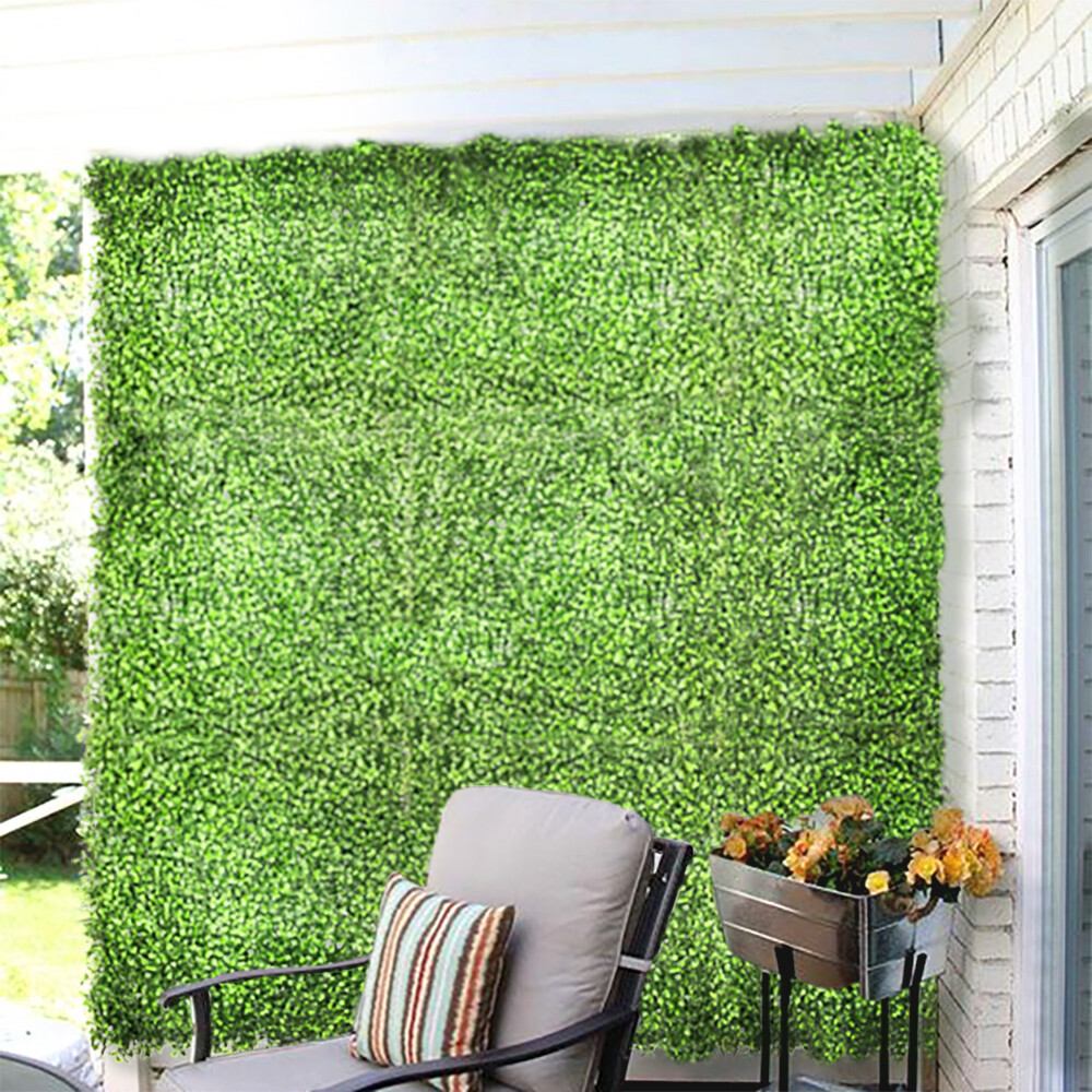 20″ Artificial Milan Leaves Mat Faux Fence Panel Wall Decor Grass Plant Hedge