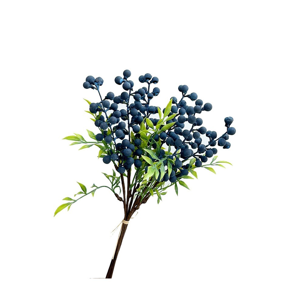 Artificial Blueberry Stems Foam Berries for Crafting Wedding and Seasonal Decor