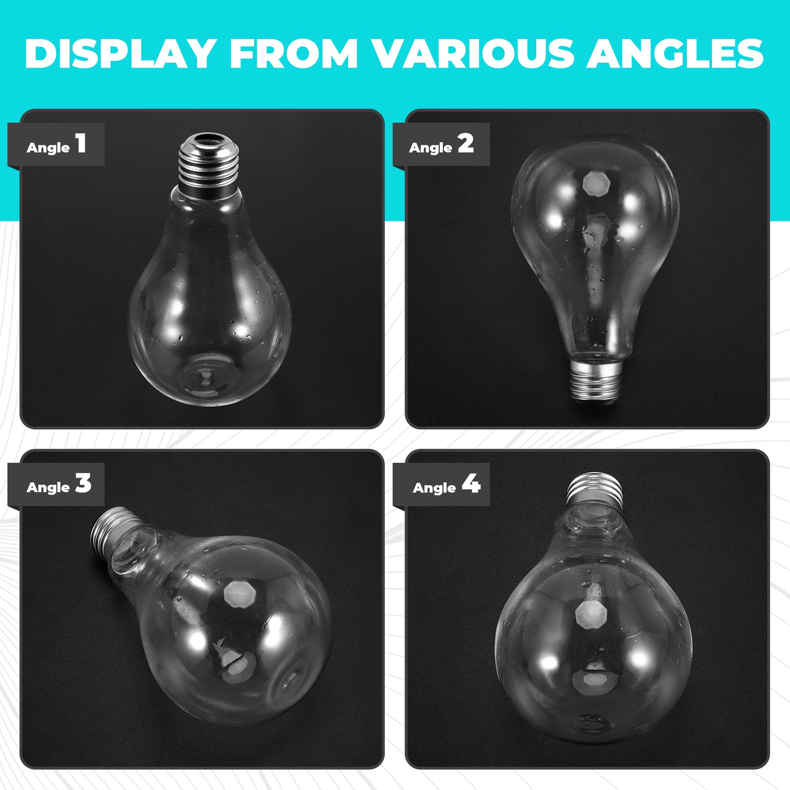 Transparent Glass Bulb Shape Table Vase for Plants Flowers Home Garden5563