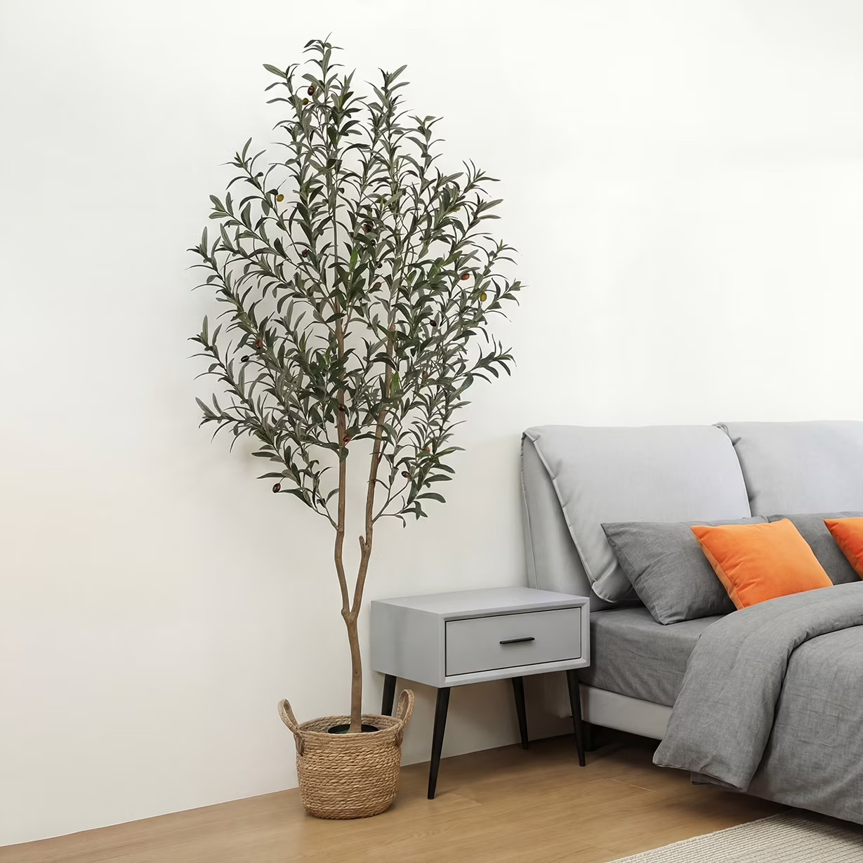 Artificial Olive Tree 6FT 7FT Fake Faux Plant Black Pot Indoor Home Office Decor
