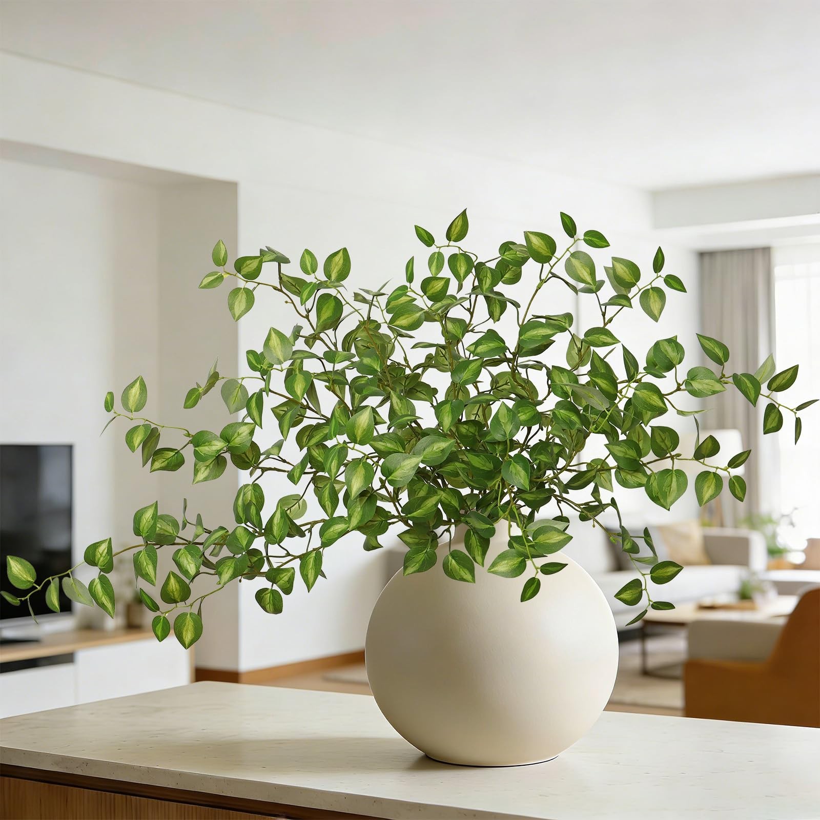 4PCS Artificial Greenery Fake Eucalyptus Leaves Stem Plants 32.7 Inch Faux Fo…