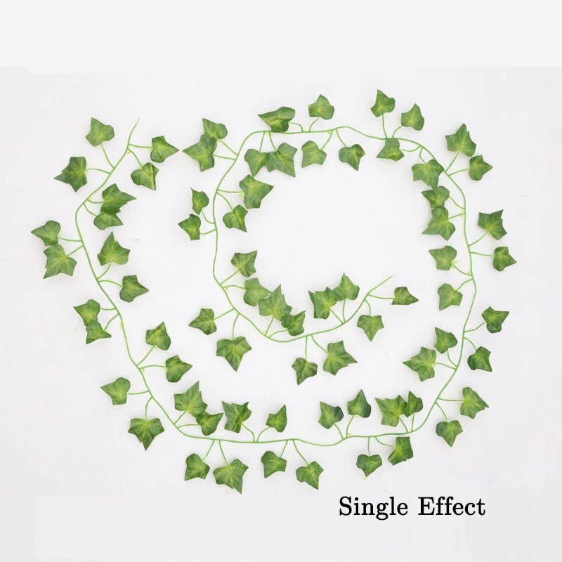 Artificial Hanging Plants Fake Flowers Leaves Long Green Silk Ivy Vine Garland