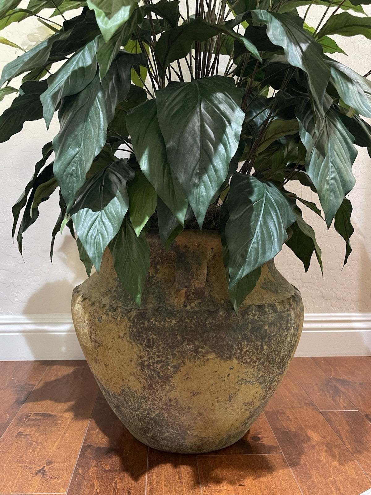4 ft Artificial Silk Peace Lily Spathiphyllum Heavy 18″ Decorative Ceramic Pot