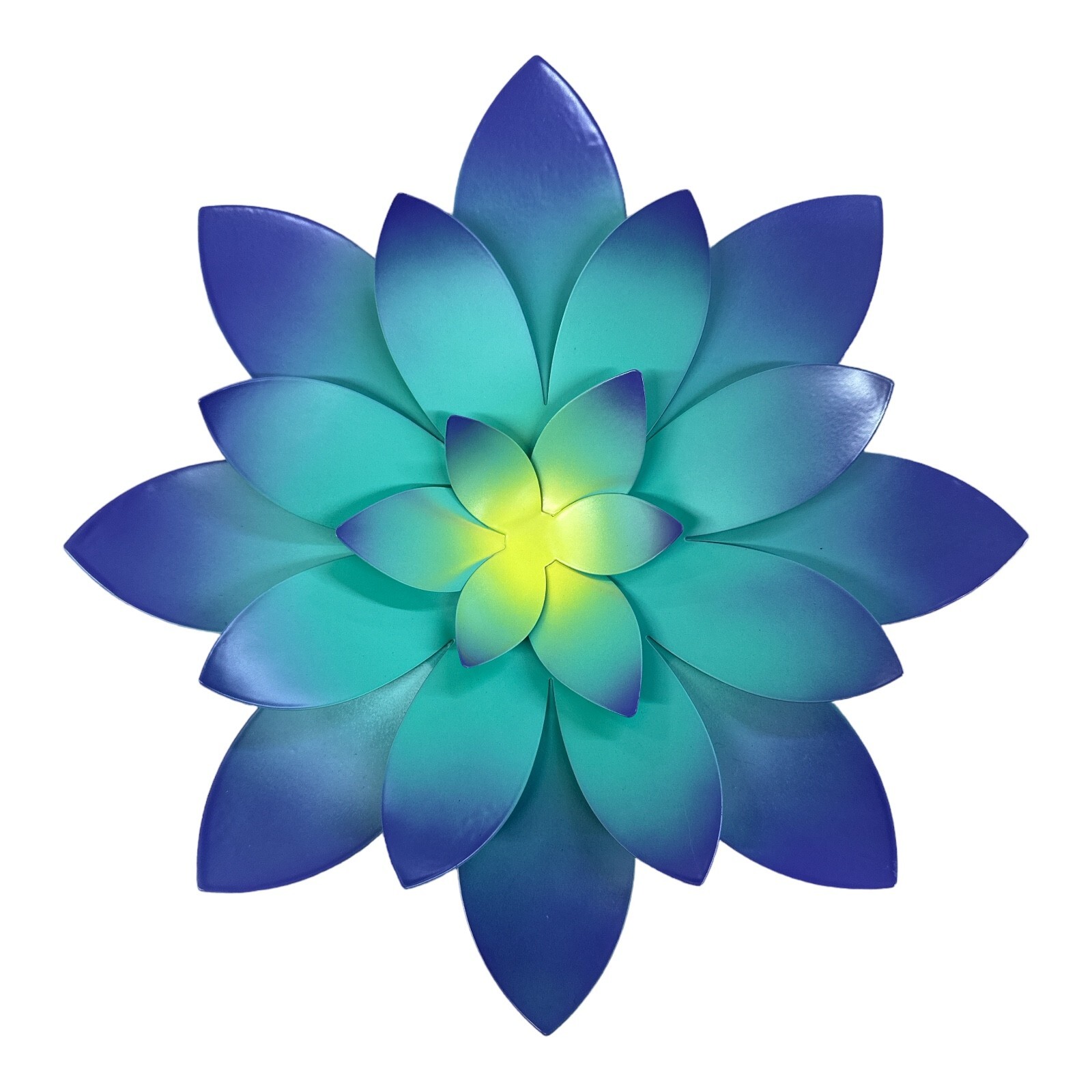 Blue/Green 12″ Metal Wall Art Decor For Indoor and Outdoor Use