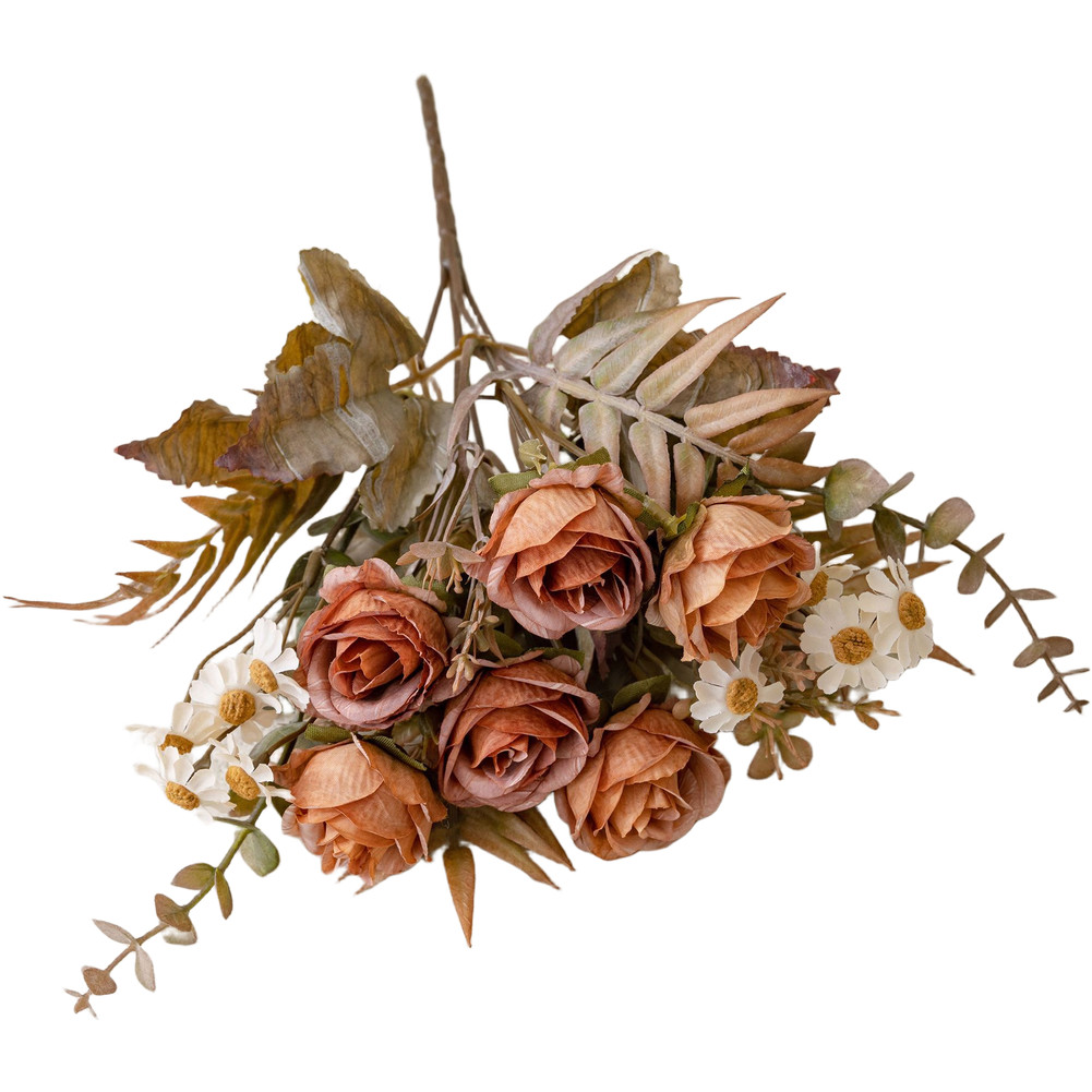 6 Stems Artificial Rose Bouquet for Wedding Centerpieces and Home Decoration
