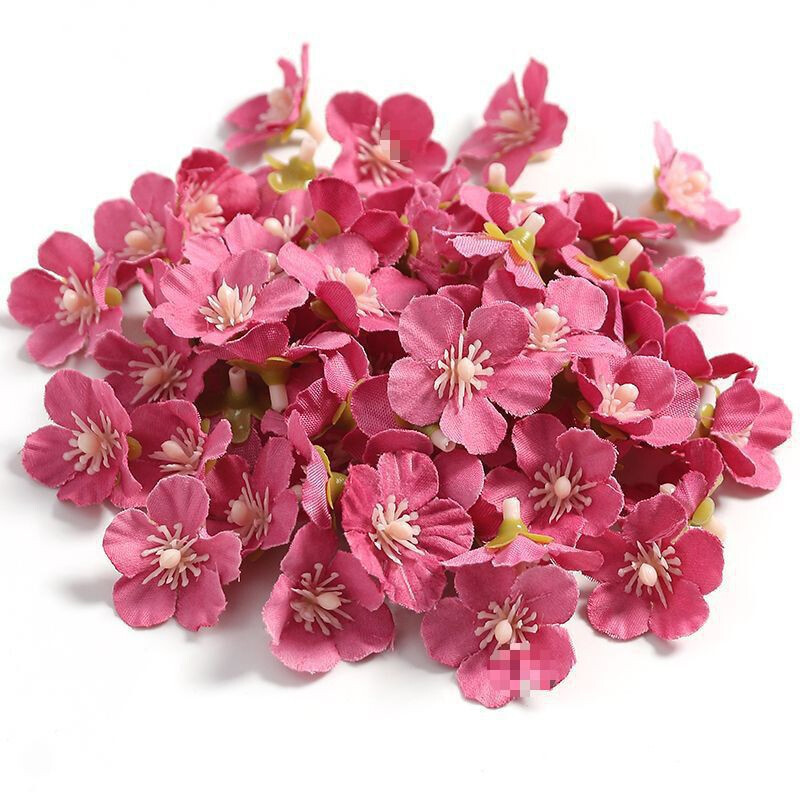 Peach Blossom Petals Artificial Cherry Blossom Flowers Heads for Decor 50Pc