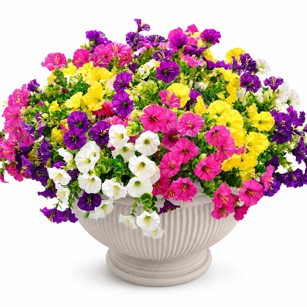Artificial Flowers for Outdoors, 12 Bundles Morning Glory with Eucalyptus Lea…