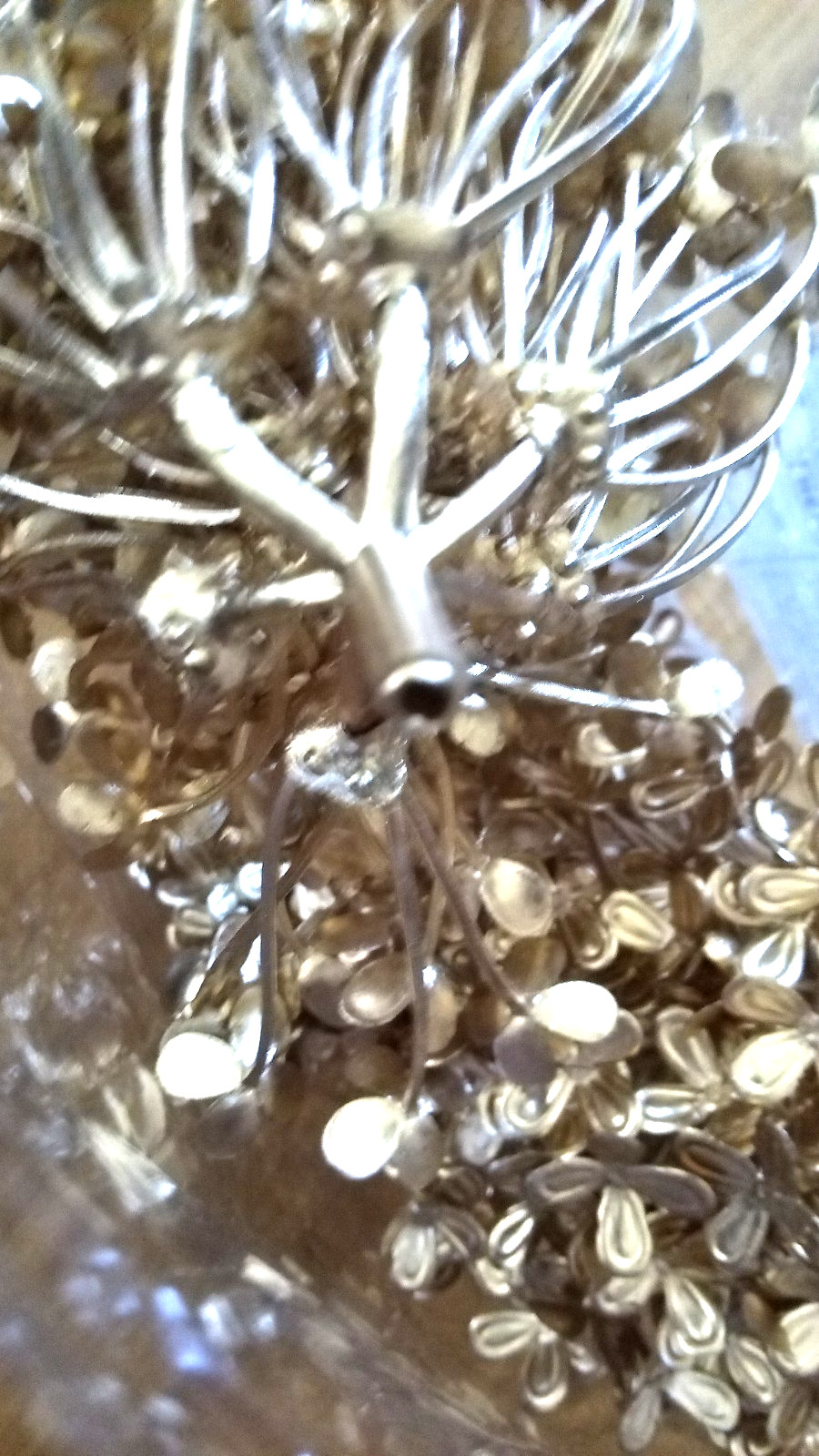 10 Pcs Artificial Gold Flower Hydrangea Party, Wedding, Holidays Christmas Decor