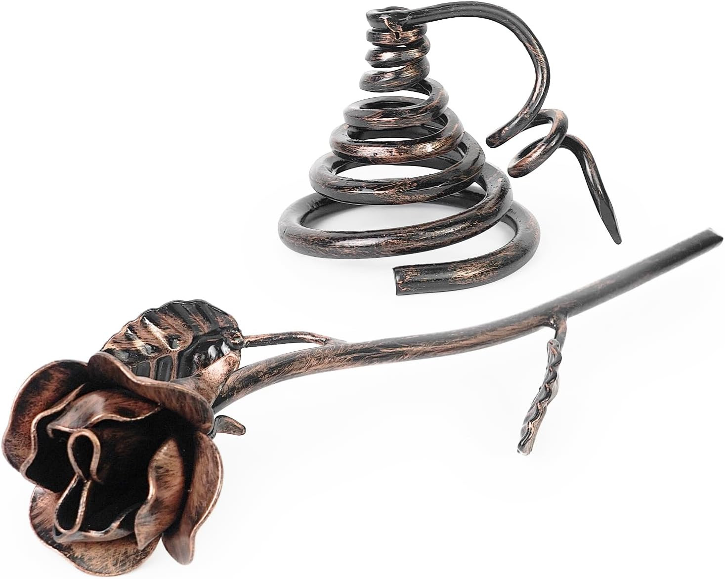 Metal Rose with Stand – Iron Forever Flower Sculpture Romantic Gifts for Anniver