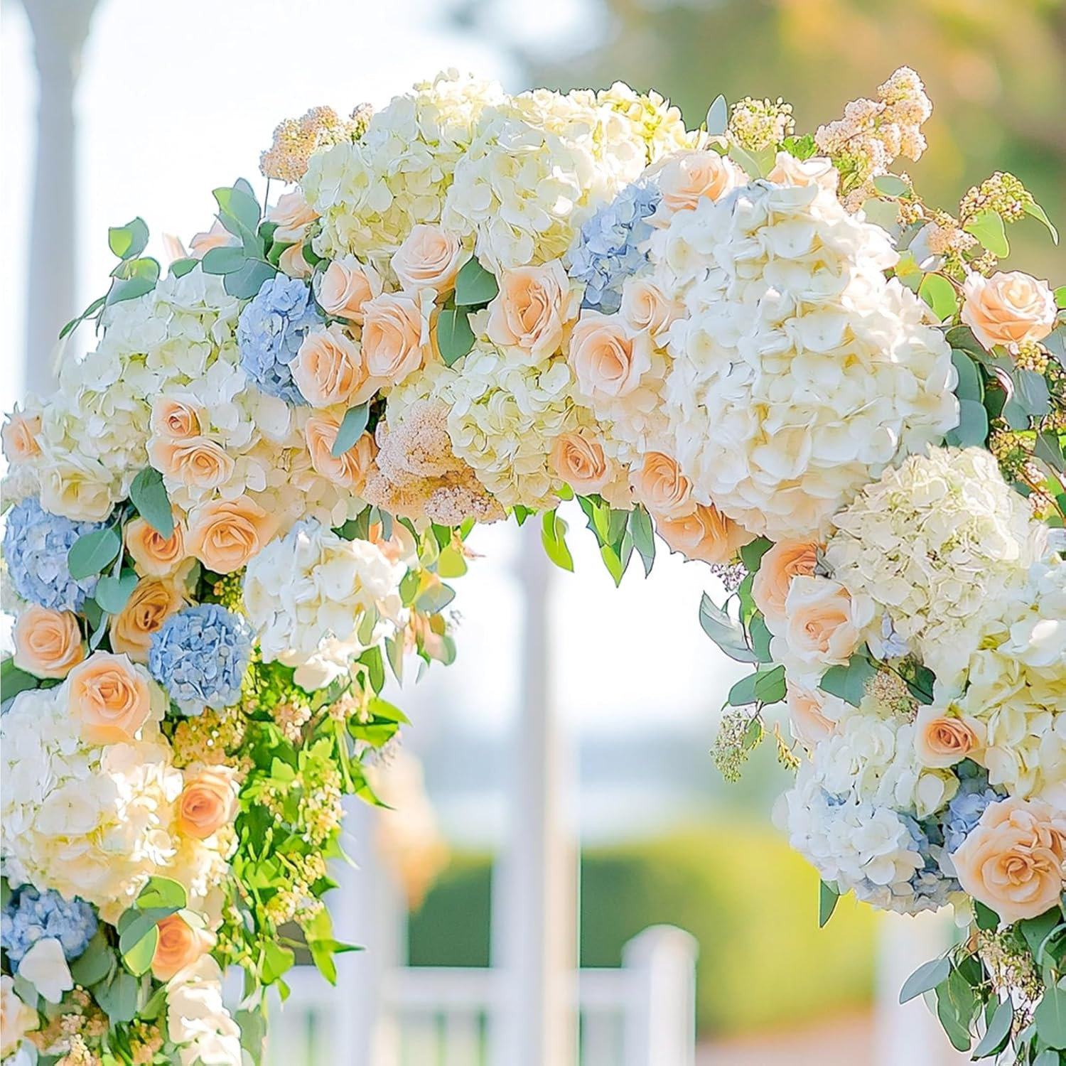 204PCS Champagne Artificial Hydrangea Flowers for DIY Weddings & Home Decor